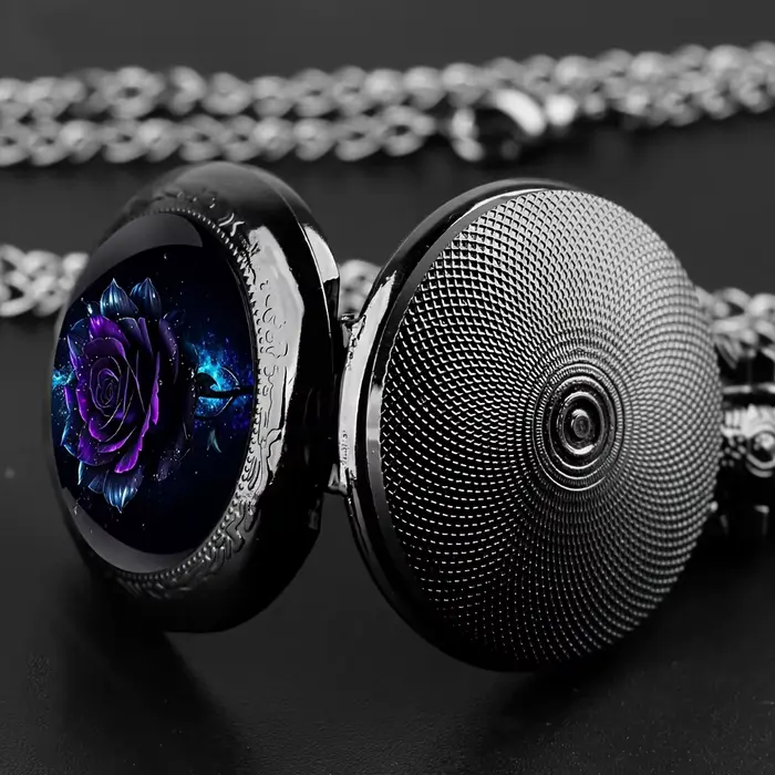 Montre de poche à mouvement à Quartz Rose violet