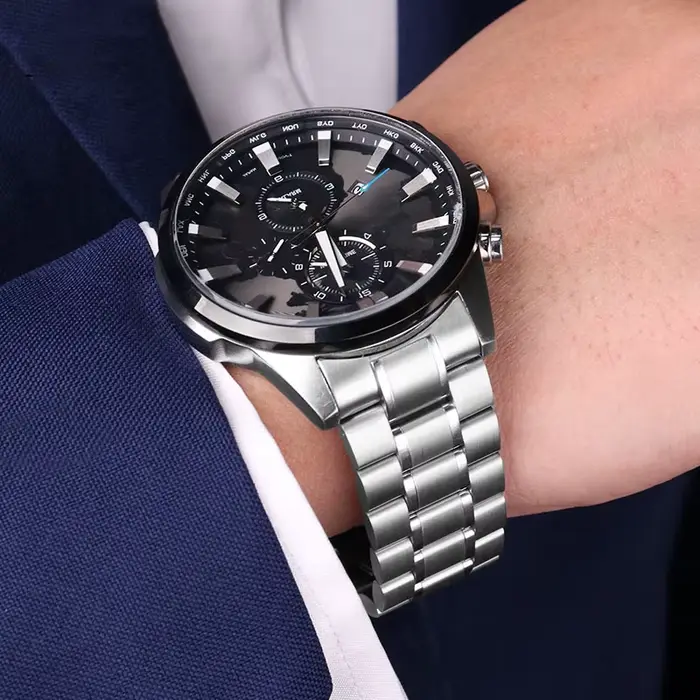 Bracelet de montre incurvé en acier inoxydable pour homme