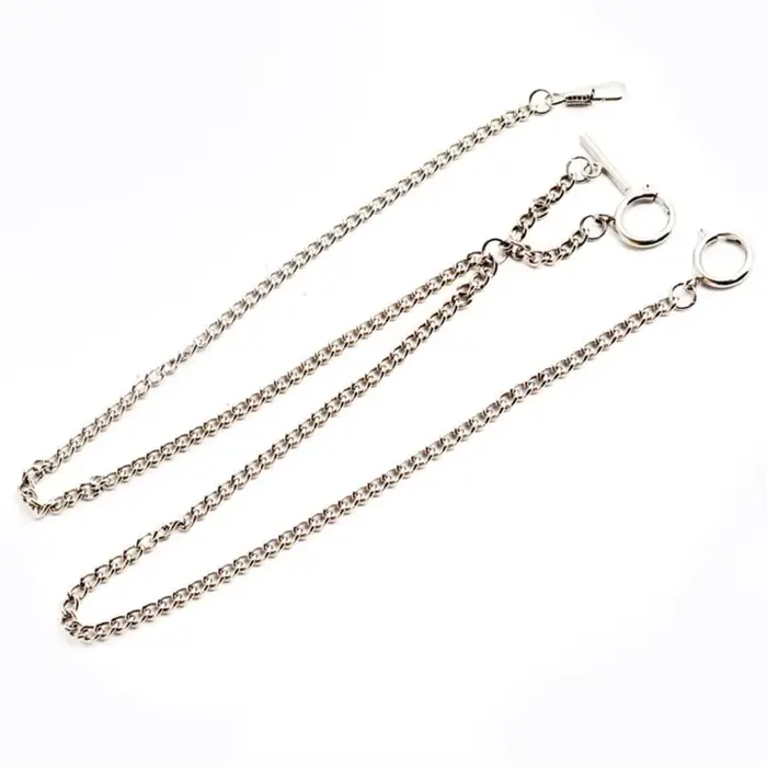 Chaîne montre poche Double Albert t-bar, chaîne montre suspendue Antique, chaîne poche à Clip pour p