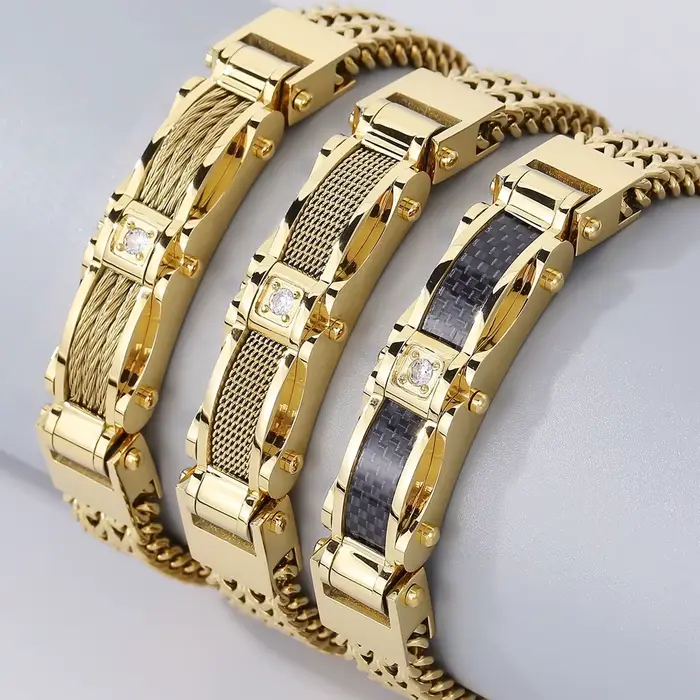 JOMen-Bracelet de Luxe en Acier Inoxydable avec Fermoir Magnétique pour Homme