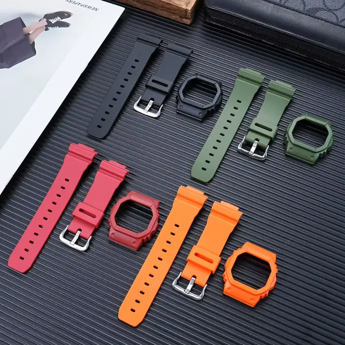 Kit de remplacement de bracelet de montre et de boîtier de protection en résine pour Casio G-Shock DW5600 DW5000 GW5600 GLX5600 GW-M5610