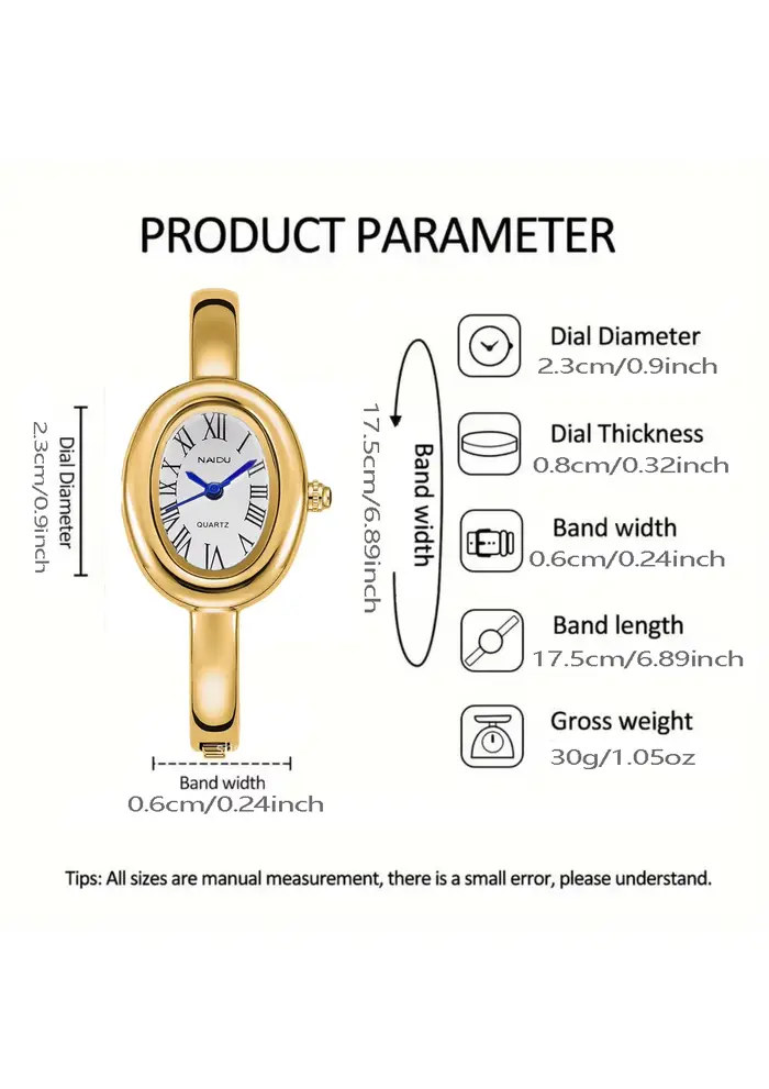 Montre analogique à Quartz ovale Vintage pour femmes élégantes