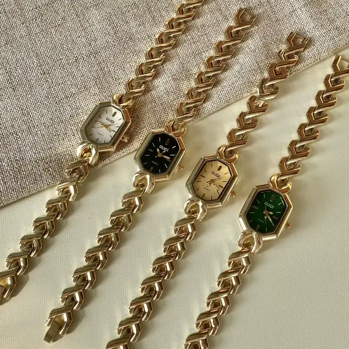 Mode vert carré femmes montres dames montre à Quartz femme or montre-bracelet décontracté dame horloge Relogio Feminino