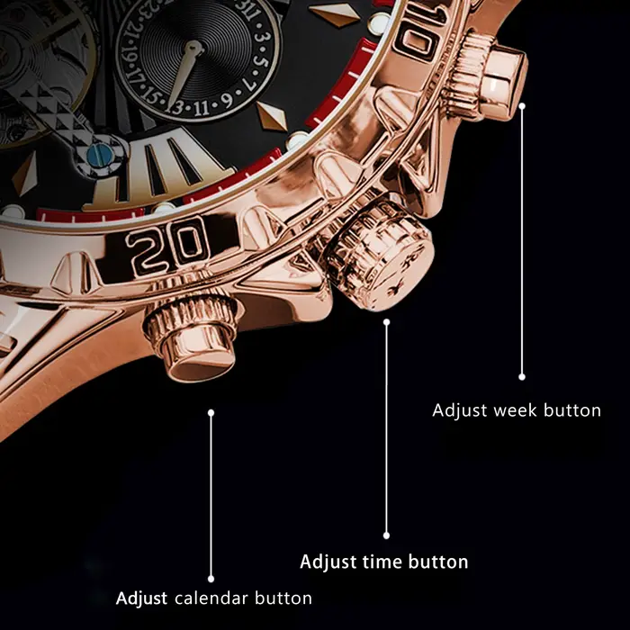 Montre automatique POEDAGAR avec tourbillon et calendrier complet pour homme, résistance à l'eau, bracelet en cuir, pour soirées et activités quotidiennes