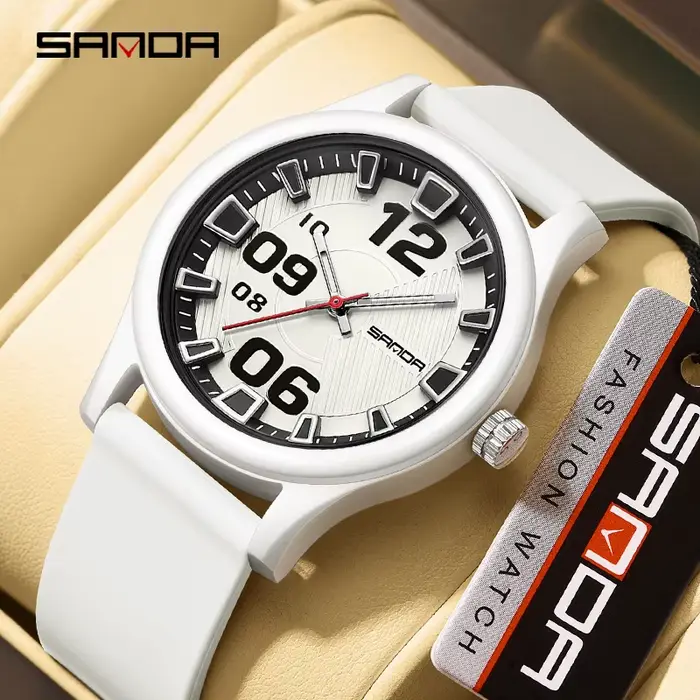 SANDA-Montre à quartz étanche pour jeunes, style populaire, protection de l'environnement, sécurité,