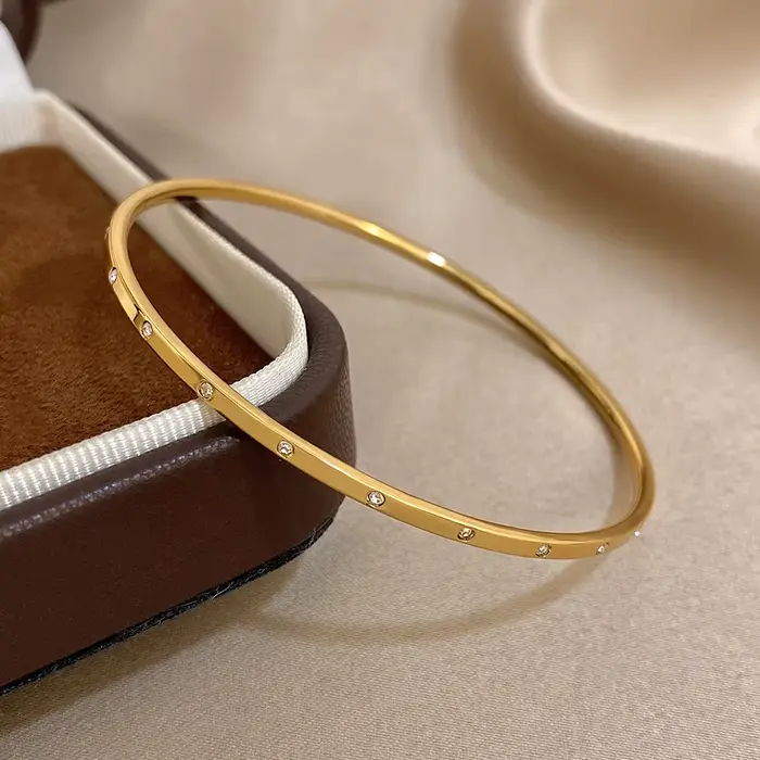 Bracelet minimaliste plaqué or pour femmes et hommes