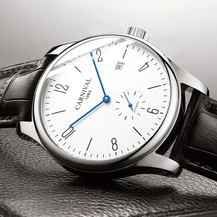 CARNIVAL Ultra-mince hommes montres haut de gamme de luxe étanche décontracté Simple montre