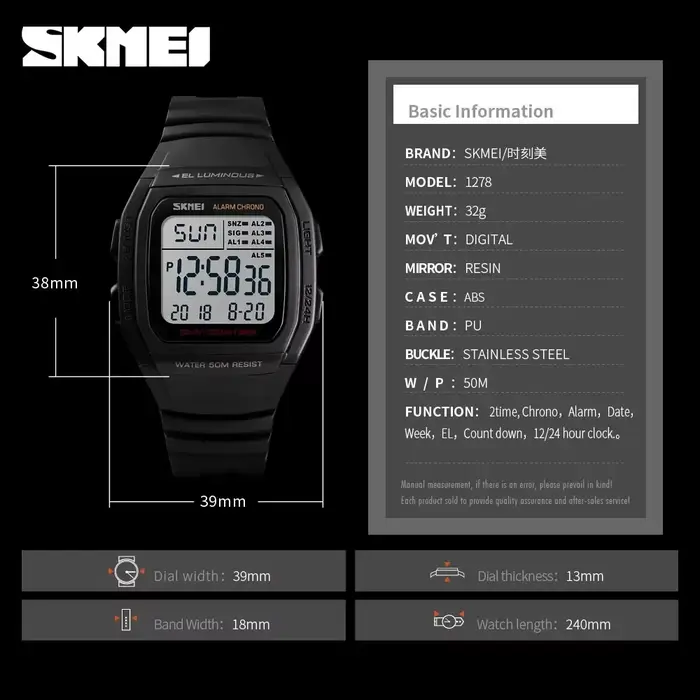 Montre-bracelet d'extérieur décontractée pour hommes