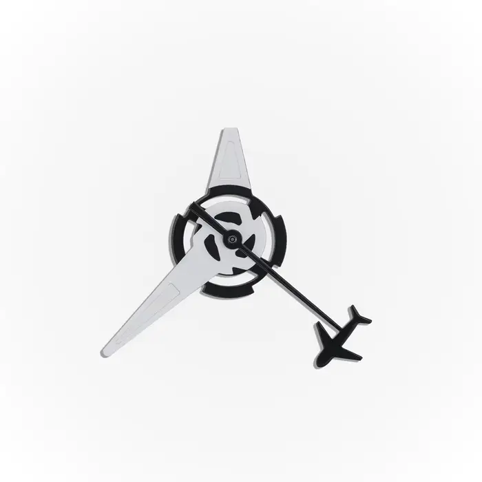 Aiguilles de montre lumineuses vertes en forme d'engrenage, seconde main d'avion pour mouvement NH35