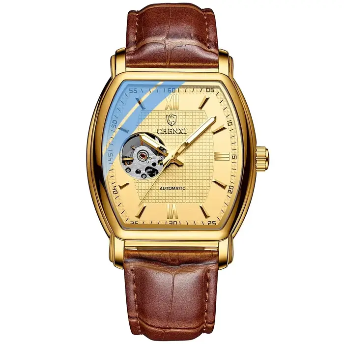 Montre mécanique pour homme, montres à cadran tonneau, montres-bracelets automatiques, modules, 2023