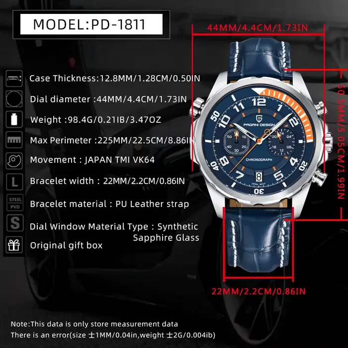 Montre pour homme PAGANI DESIGN, mouvement japonais VK64, montre à quartz de marque haut de gamme, chronographe multifonctionnel, montres de sport étanches, cadeau