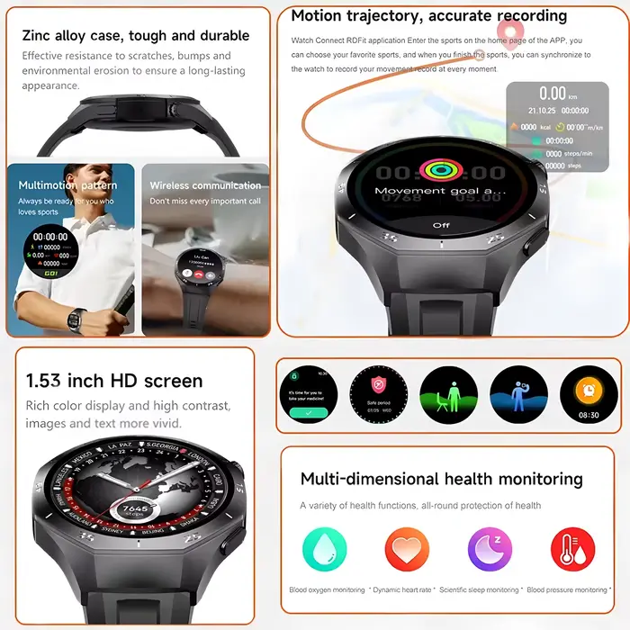 Montre intelligente 5 Pro GPS NFC Smartwatch hommes 360*360 AMOLED écran moniteur de fréquence cardiaque Bluetooth