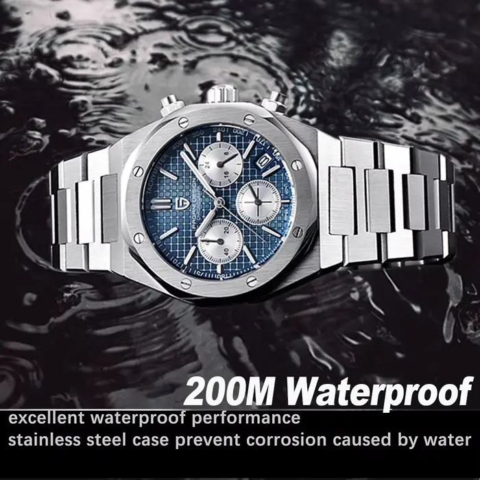 Montre-bracelet à quartz en acier inoxydable pour homme