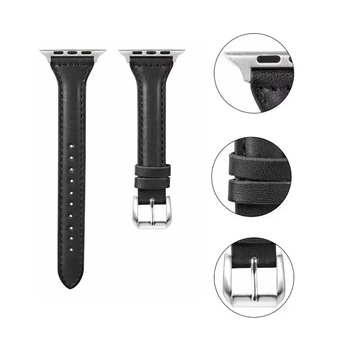 Bracelet en cuir fin pour Apple Watch 42mm 44mm 40mm 38mm, élégant et facile à utiliser, parfait pour femmes et occasions spéciales