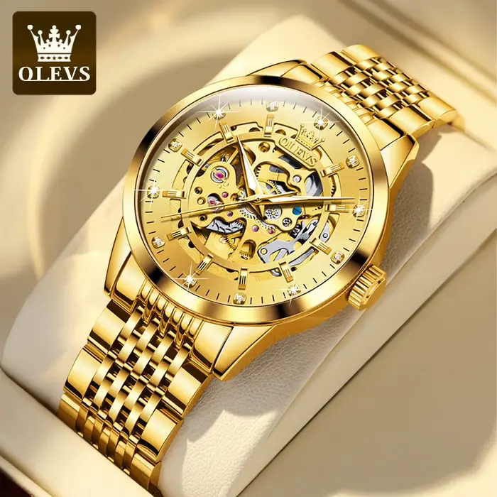 Montre OLEVS 9920 Automatique Squelette Luxe Hommes Occasions Spéciales Robuste Élégante Fonctionnalités Avancées