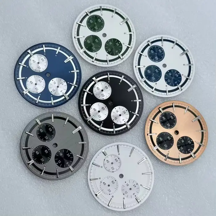Cadran de Montre VK63 Taille 29.5mm 32.5mm Acier Inoxydable Lumières Vertes Pour Chronographe Quartz Occasions Spéciales
