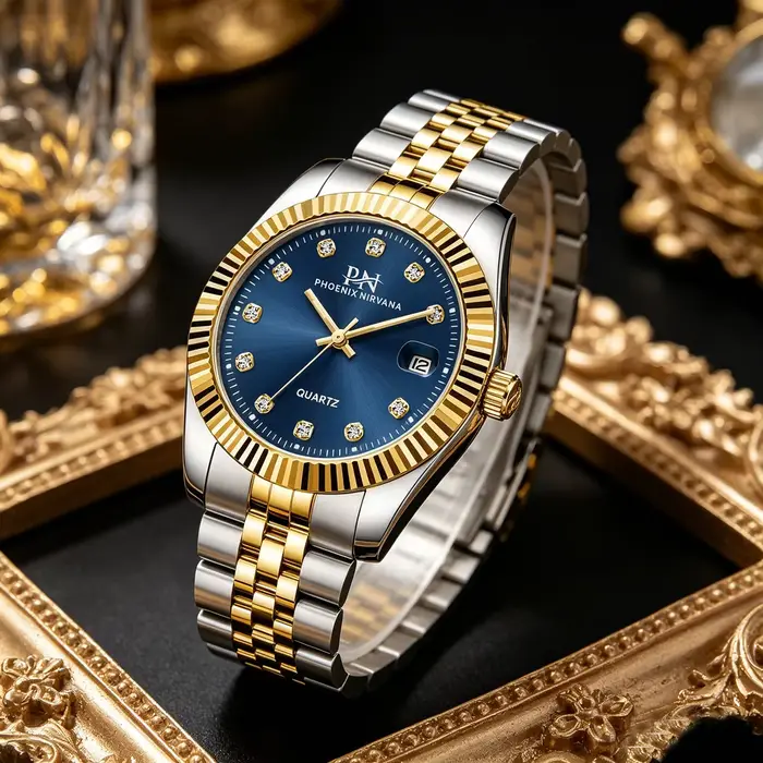 Montre à quartz TT pour homme, grand cadran lumineux, date, acier inoxydable, étanche, classique, ro