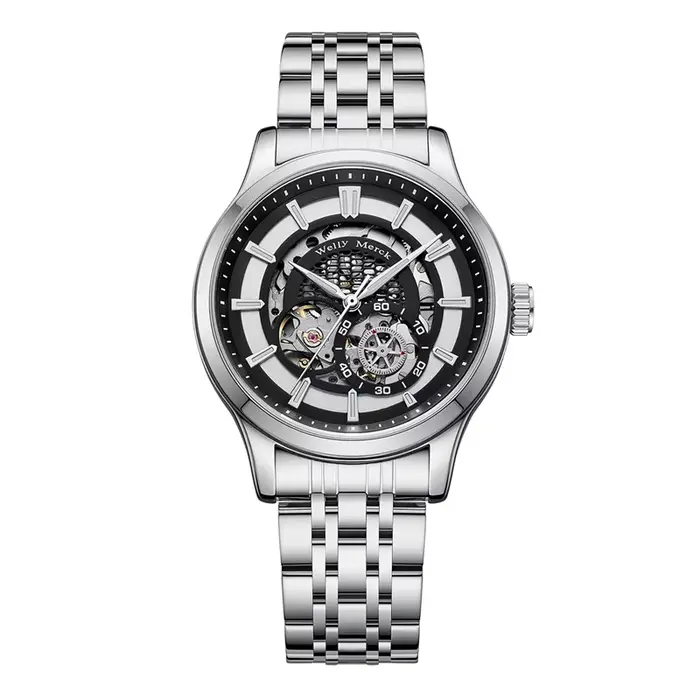 Montre WM automatique mécanique, résistante à l'eau, décontractée, classique, pour homme d'affaires,