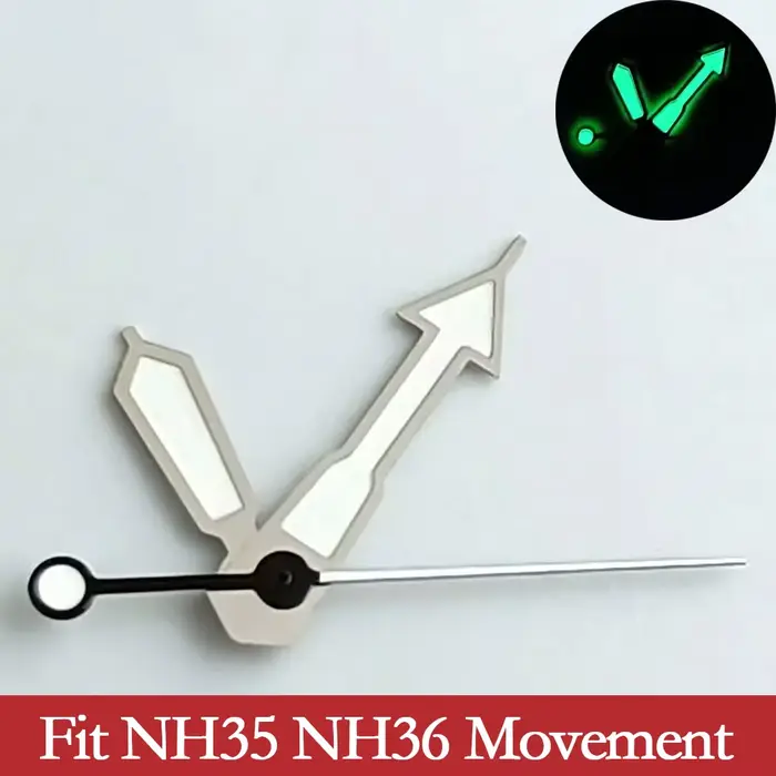 NH35 aiguille montre accessoires pointeur de montre NH36 aiguilles pointeur vert super lumineux adap
