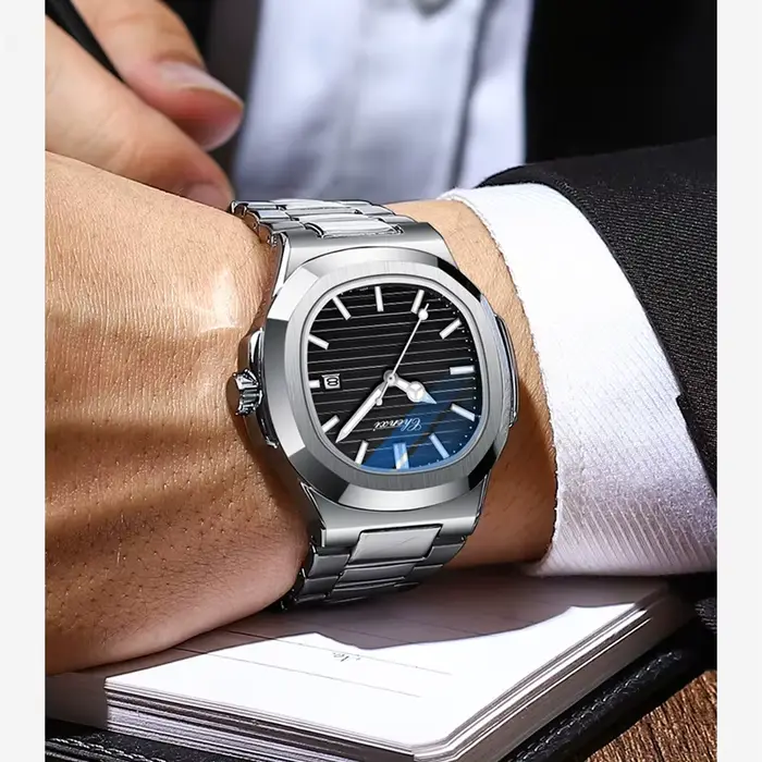 CHENXI 8222 montre à Quartz pour hommes montre-bracelet de luxe en acier inoxydable étanche lumineux Date mâle horloge montres cadeau
