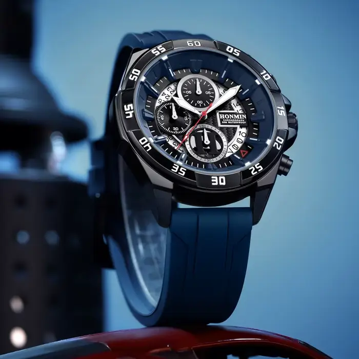 Montre HONMIN à Quartz multifonctionnelle homme étanche avec chronographe et affichage de date pour activités sportives et occasions spéciales