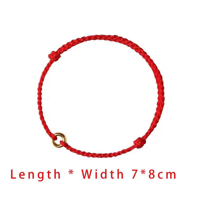 Bracelet en corde rouge chic et géométrique couleur or pour femme