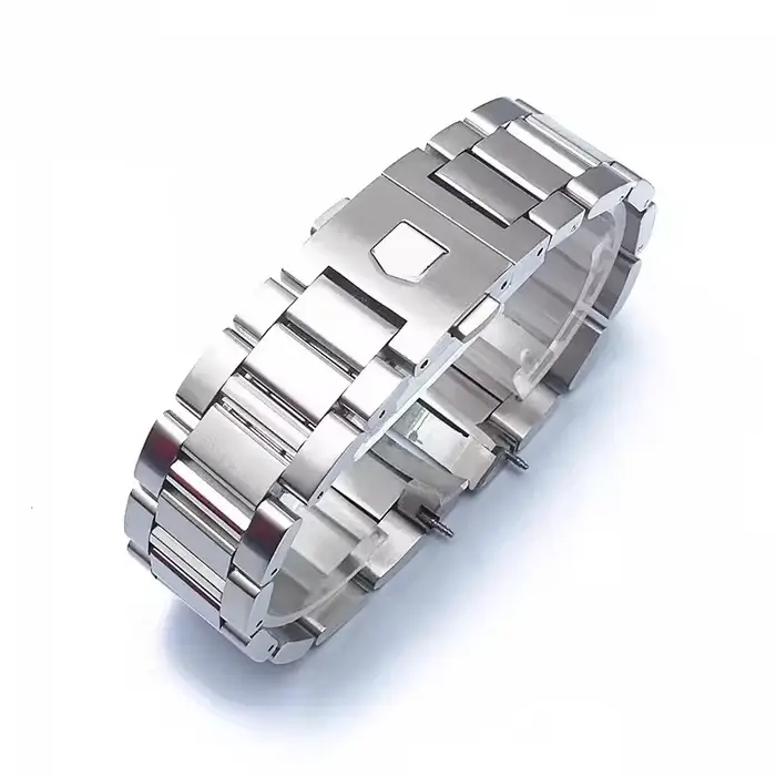 Bracelet de montre en acier inoxydable massif pour homme