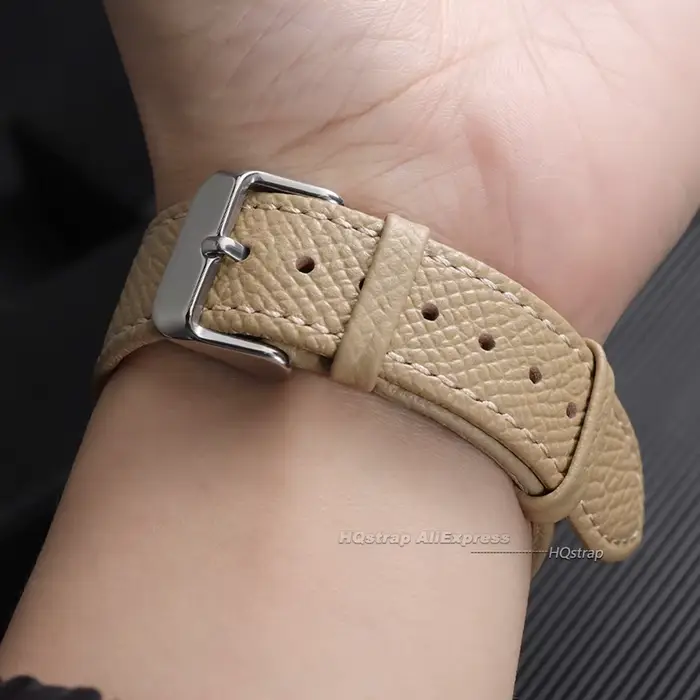Bracelet en cuir de veau classique pour Samsung Watch4/5/6/7 et Huawei Watch GT6/5/4 avec dégagement rapide pour homme et femme occasions quotidiennes et spéciales