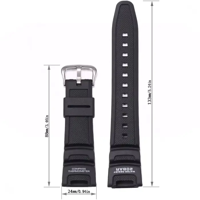 Bracelet de montre en résine pour Casio SGW-100-1V SGW-200 série Concave sport
