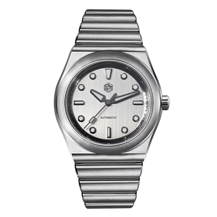 San Martin – montre de sport pour hommes, 40mm, cadran brossé SS, Bracelet intégré, Miyota 90S5, Des