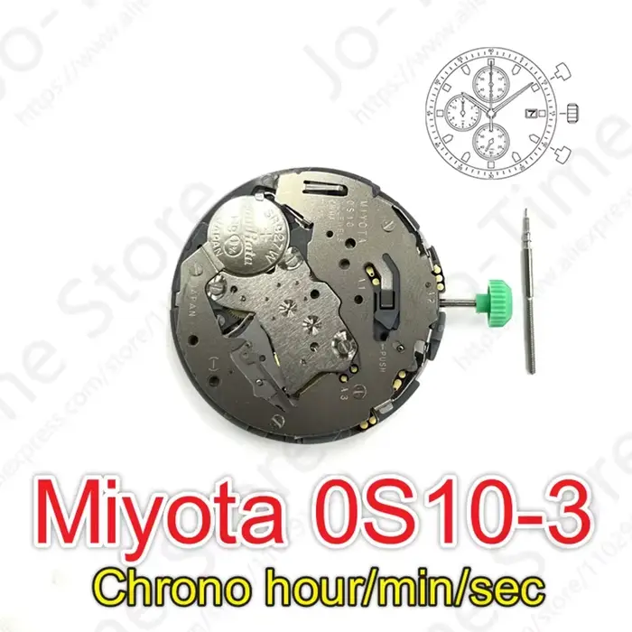 Miyota 0S10-3 mouvement chronographe japon 0S10 mouvement mécanique peut incorporer la fonction tach