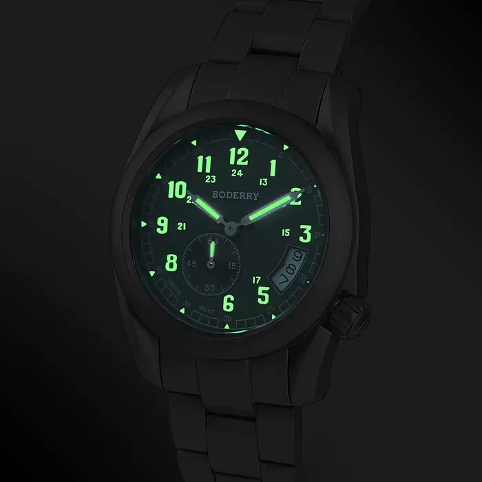 Montre de terrain en titane Boderry Voyager 38 résistante à l'eau pour homme et femme occasions spéciales quartz mouvement suisse ornementation superluminova occasionnels sportifs plongeurs aventure