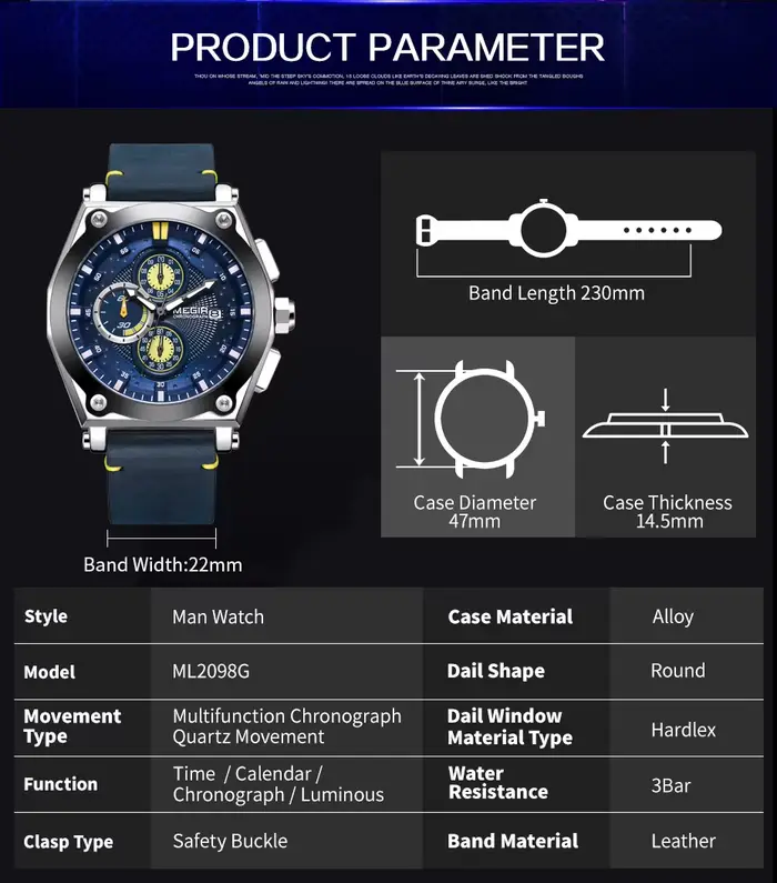 Montres pour hommes MEGIR