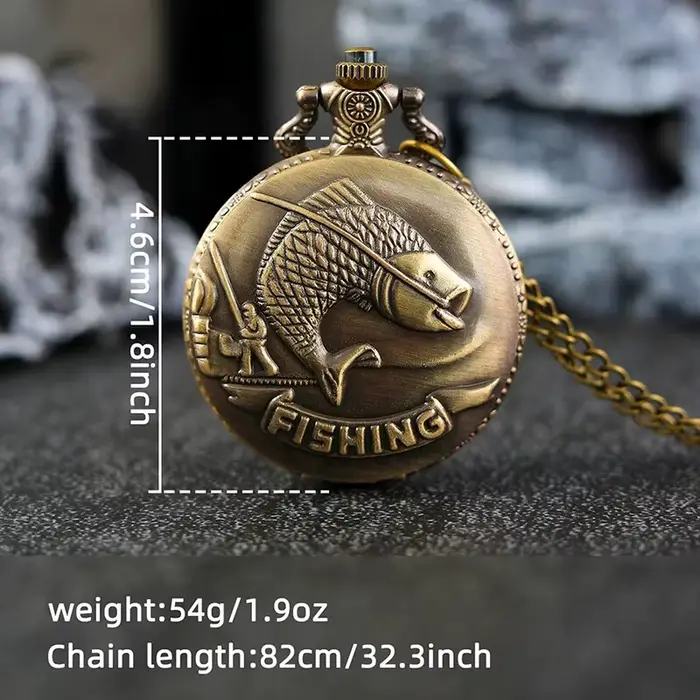 Meilleurs cadeaux montre de poche à Quartz en or de luxe Design poissons collier pendentif