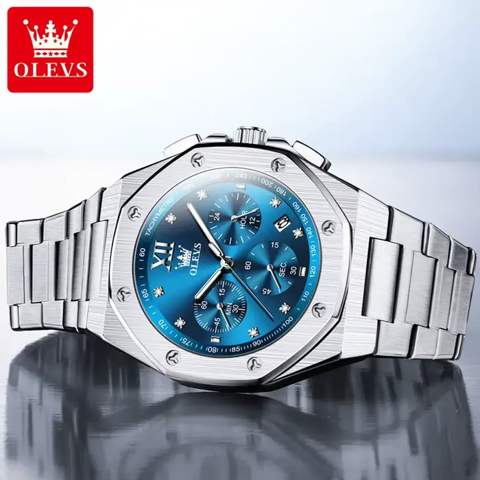 OLEVS 3626 montres pour hommes montre-bracelet originale en acier inoxydable chronographe multifonctionnel étanche lumineux Quartz Reloj