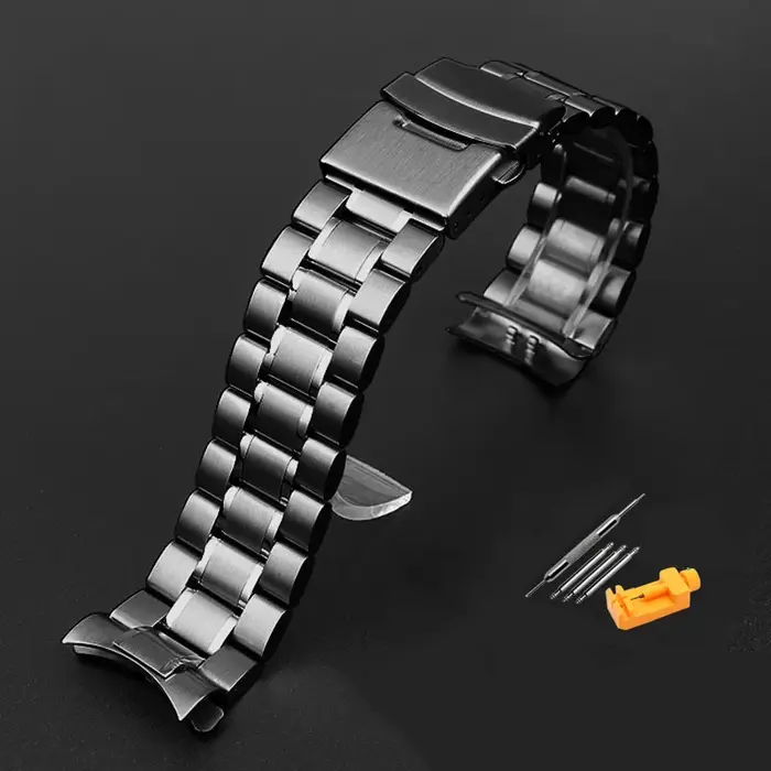 Bracelet de montre incurvé en acier inoxydable pour homme