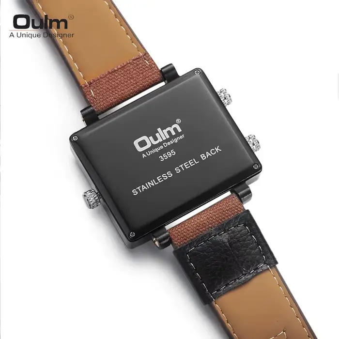 Oulm tout nouveau Style Unique concepteur montre pour hommes de haute qualité tissu en cuir