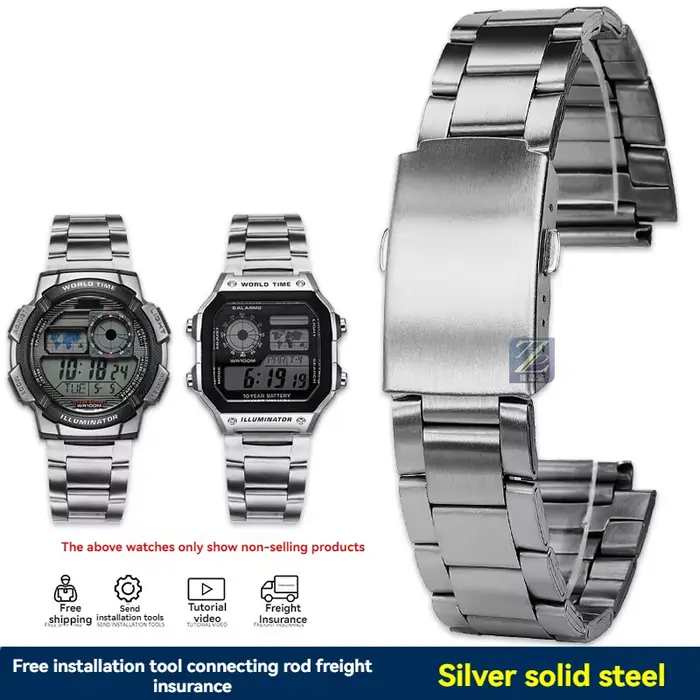 Bracelet de montre en acier de précision 18mm pour presse molle 1200 AE-1200 AE-1200WH/1300/1000/150