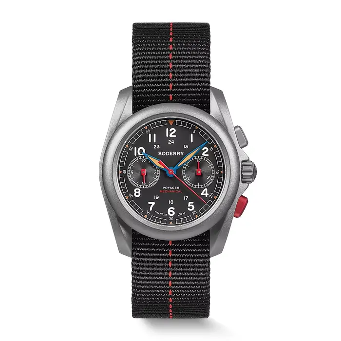 BODERRY – montre chronographe pour hommes, 40MM, automatique, mécanique, boîtier en titane, étanche