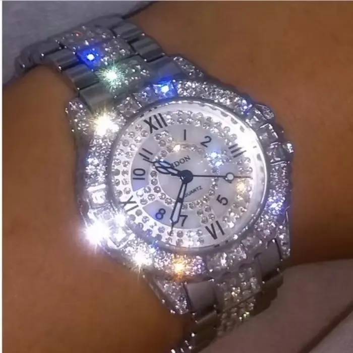 Montre à Quartz de luxe en Zircon fin brillant
