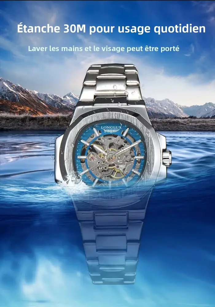 Montre mécanique automatique LONGLUX pour homme