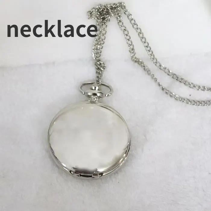 Montre de poche avec pendentif en argent lisse pour hommes et femmes