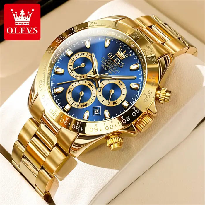 OLEVS 6638 montre mécanique automatique de marque supérieure pour hommes multi-fonction chronographe Date étanche