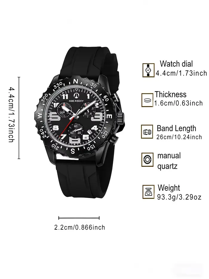 Montre à quartz sportive multifonctionnelle pour homme occasions extérieures et étudiantes