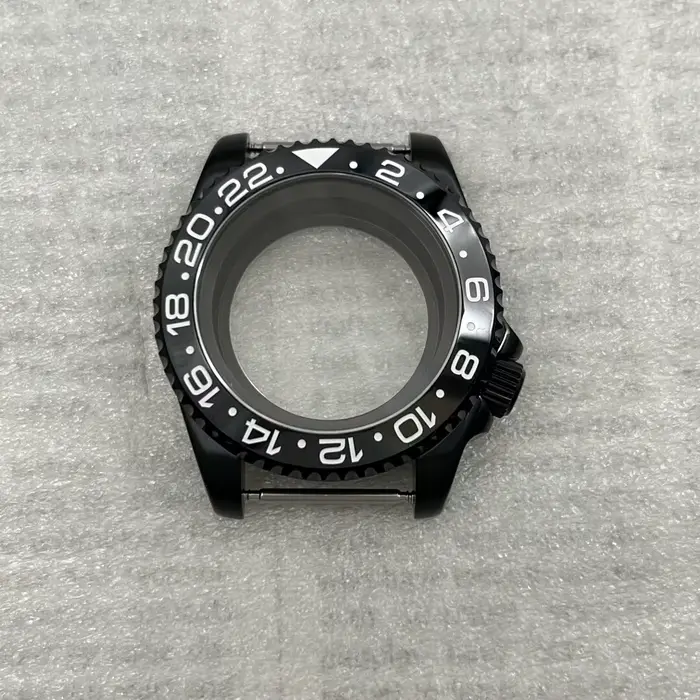 40mm SKX007 boîtier de montre noir 3.8 couronne GMT sous boîtier de montre 120 clic pour Seiko NH35/34/36 mouvement automatique saphir Mod pièces