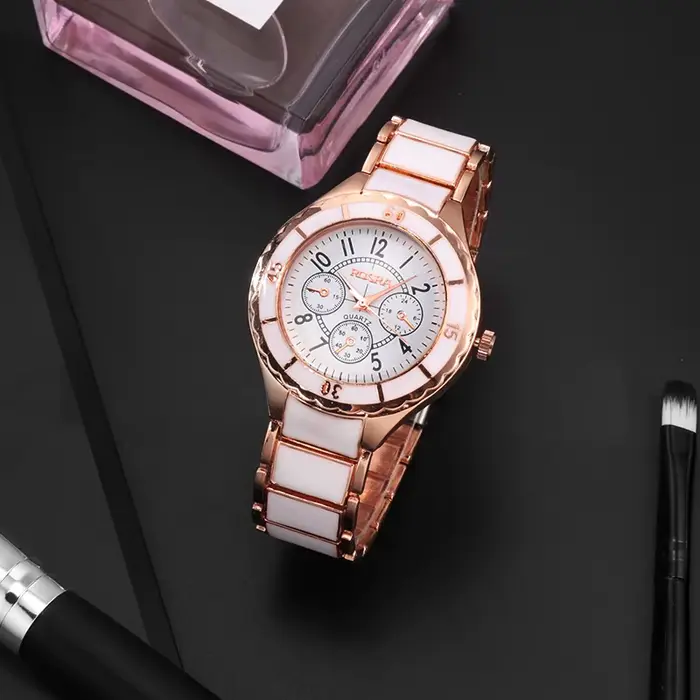 Femmes montres or Rose blanc Quartz montre en acier Mujer Design élégant horloge dames montre-bracelet Bayan Kol Saati Feminino Reloj