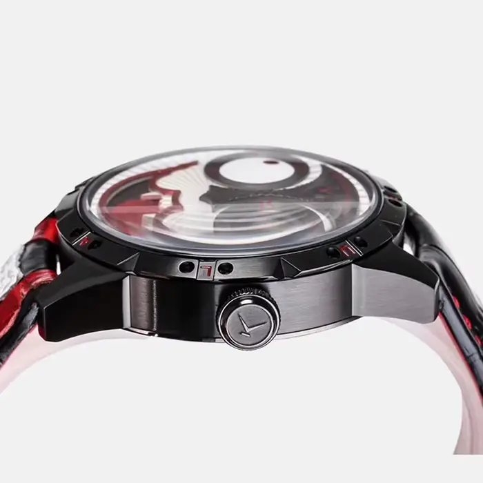 Montre Black Vampire montres-bracelets à quartz acier inoxydable cuir design de luxe phase de lune occasions formelles et décontractées