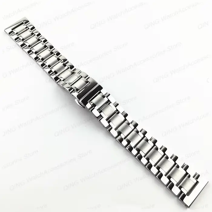 Bracelet de montre en acier inoxydable massif à extrémité plate en Arc