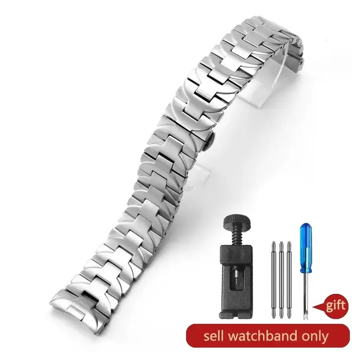 Pour Panerai Luminor série argent noir 24 22mm Pam 441111 Bracelet de montre en acier inoxydable s