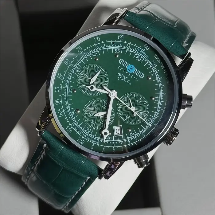 Nouvelle Collection 2026 Montre Homme Zeppelin à Quartz 42mm Cadran Bleu Rétro Business Casual Luxe 